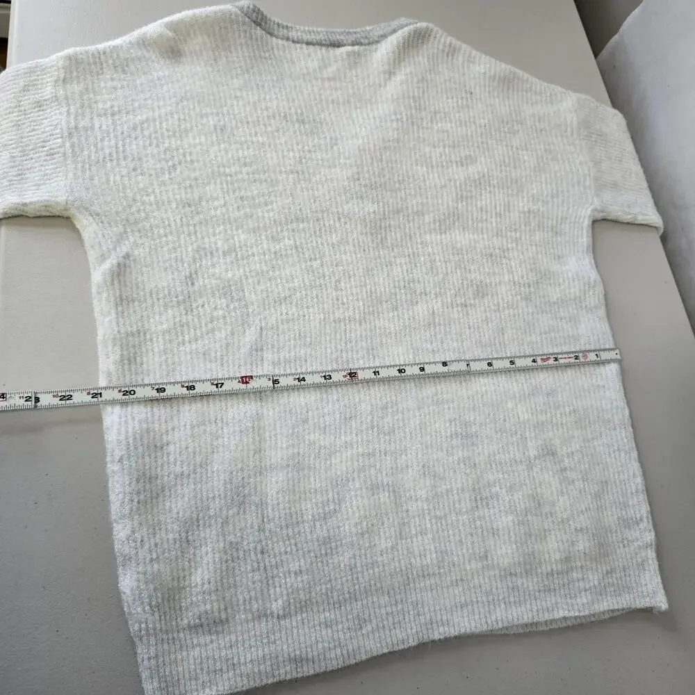 Pullover Knit Sweater Women's XL *** White Gray Heather